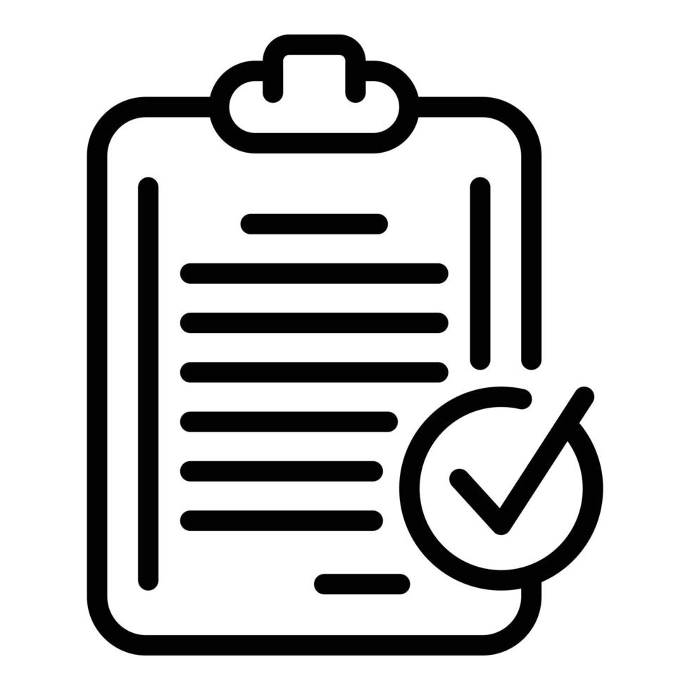 Checklist done icon, outline style vector