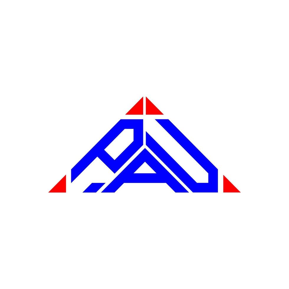 PAU letter logo creative design with vector graphic, PAU simple and modern logo.