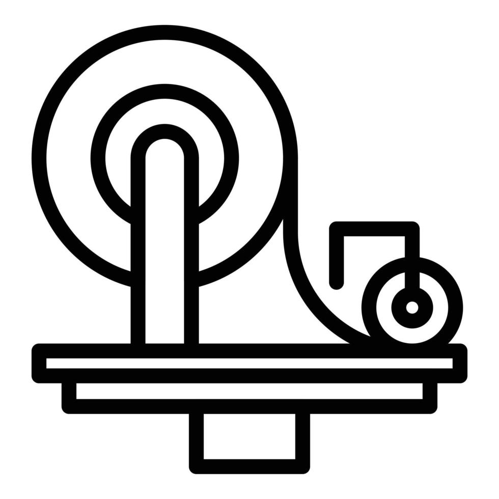icono de máquina de producción de papel, estilo de esquema vector