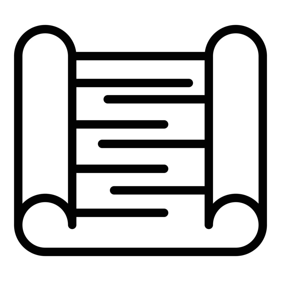 Piece of paper icon, outline style vector