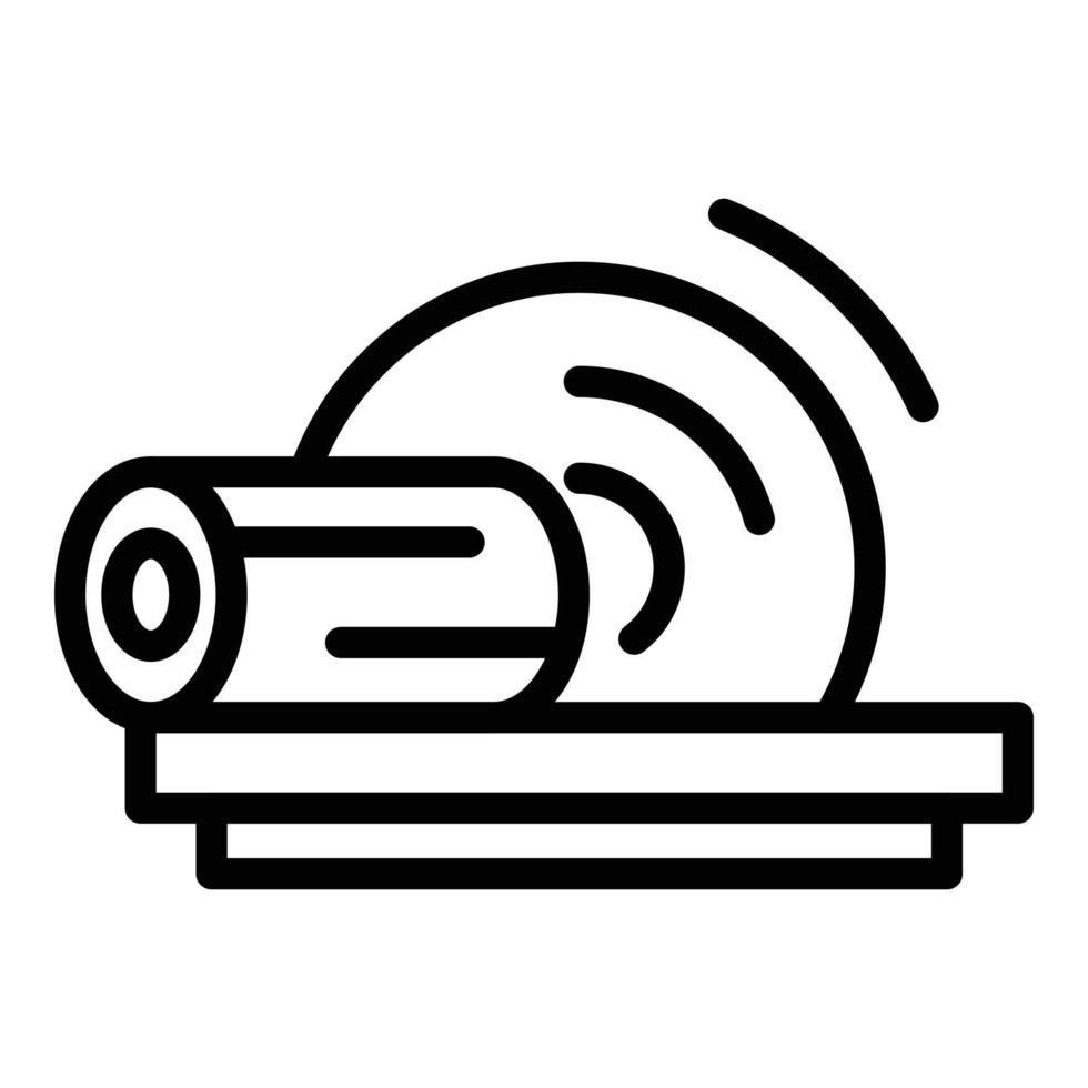 Cutting wood machine icon, outline style vector