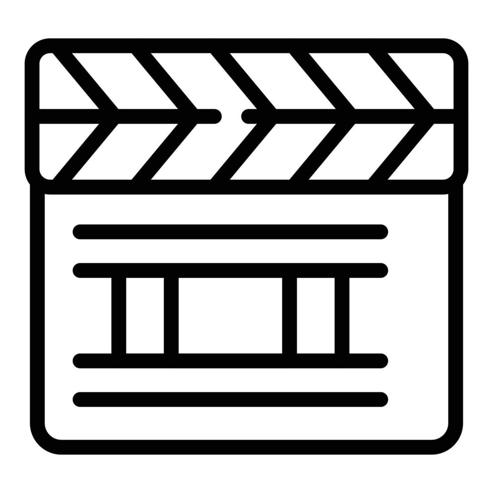 Project clapper icon, outline style vector