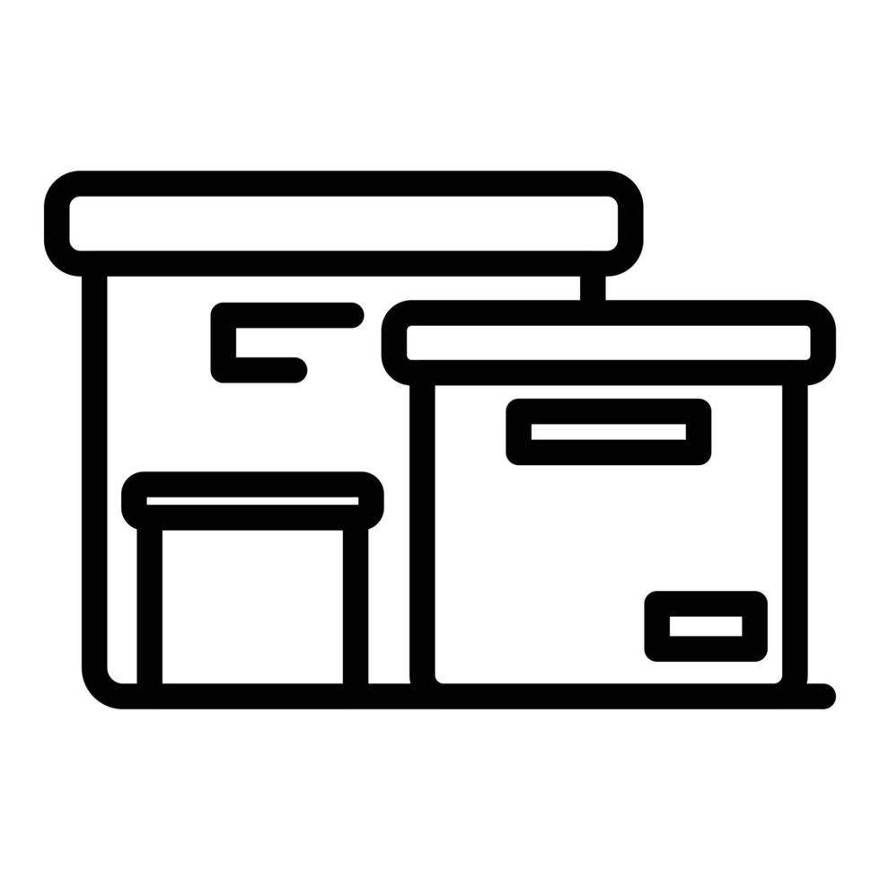 Paper production building icon, outline style vector