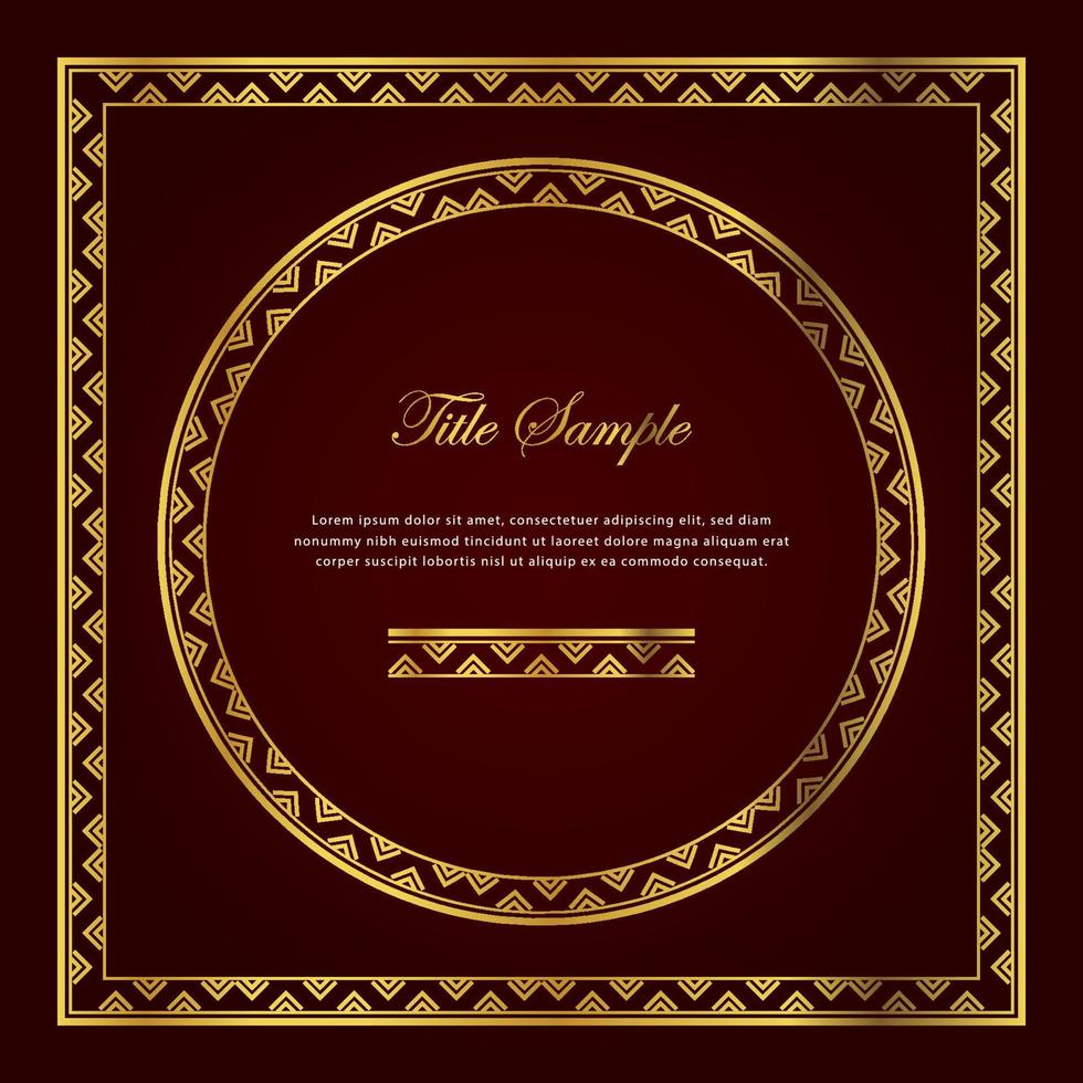Luxury golden square and round frame set vector