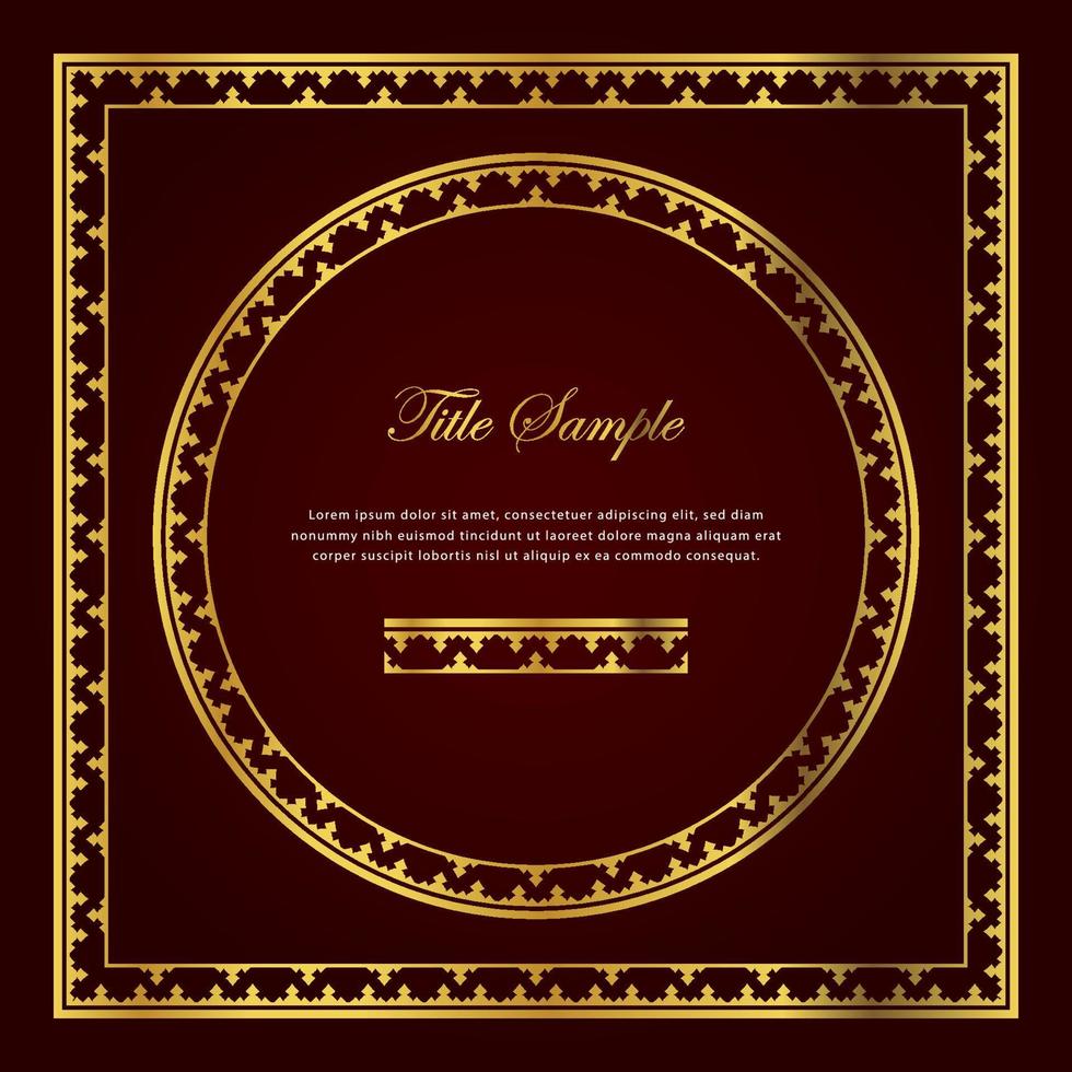 Luxury golden square and round frame set vector