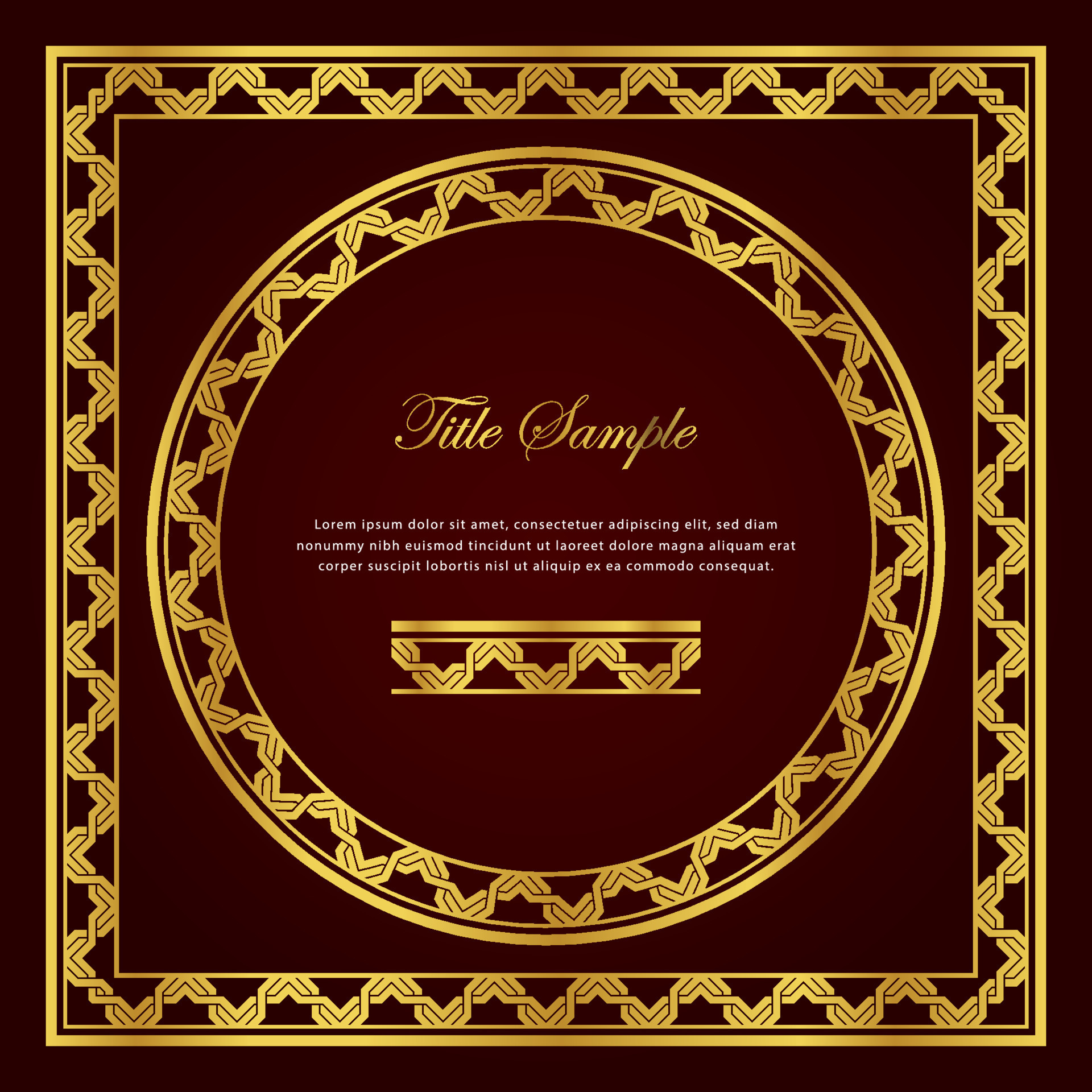 Luxury golden square and round frame set 15906323 Vector Art at Vecteezy