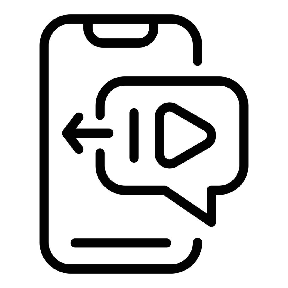 Repost video icon, outline style vector