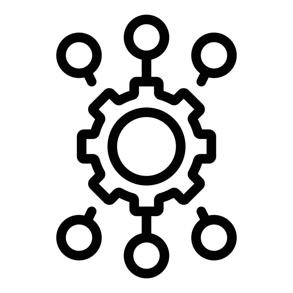 Settings icon, outline style vector