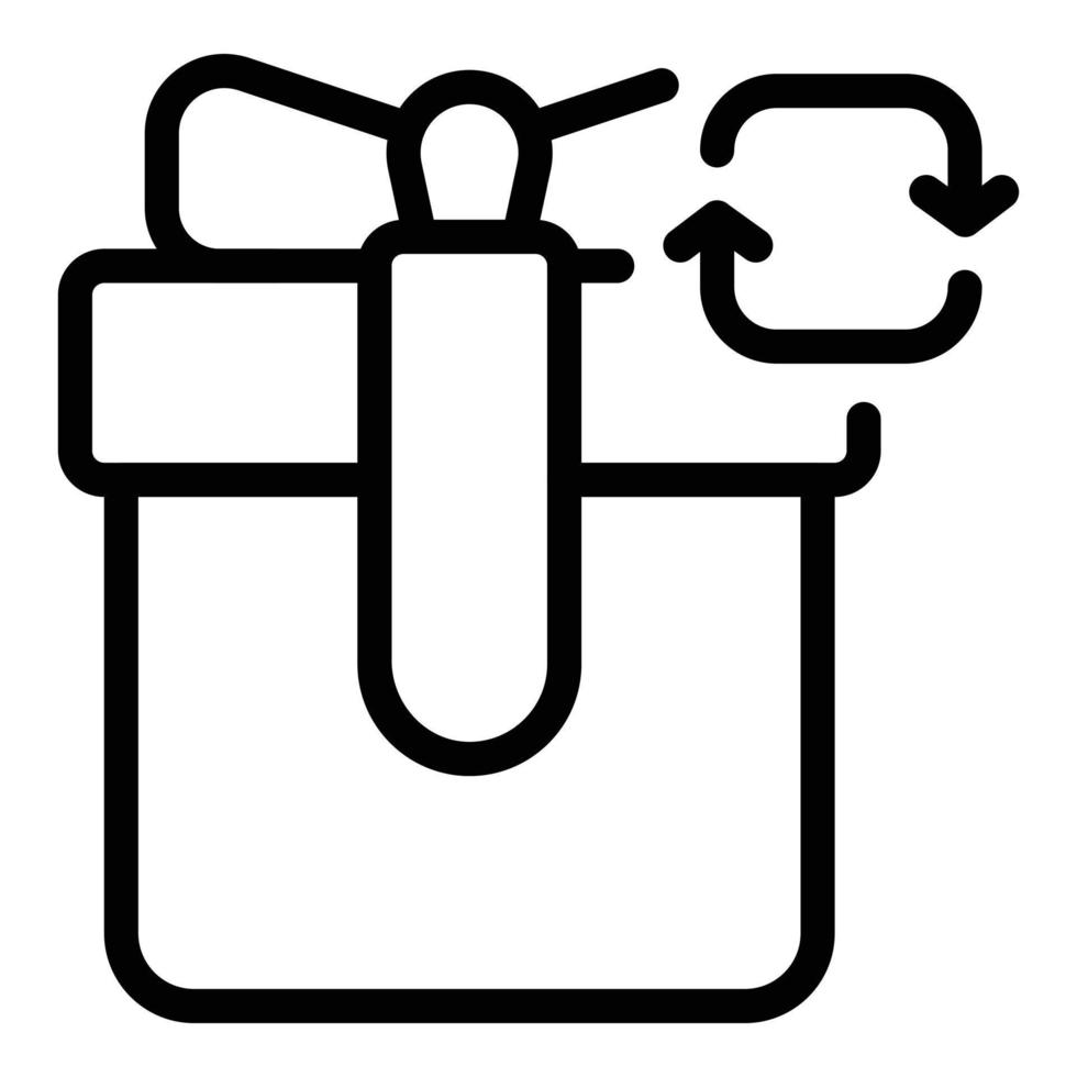 Gift repost icon, outline style vector