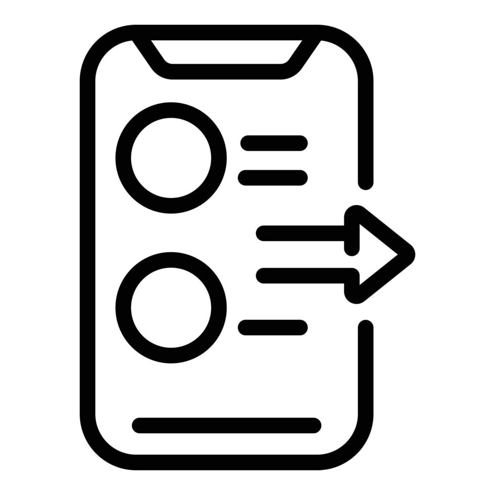 Phone reply icon, outline style vector