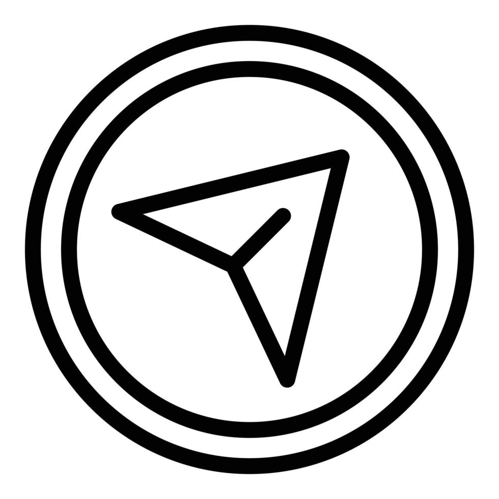 Send button icon, outline style vector