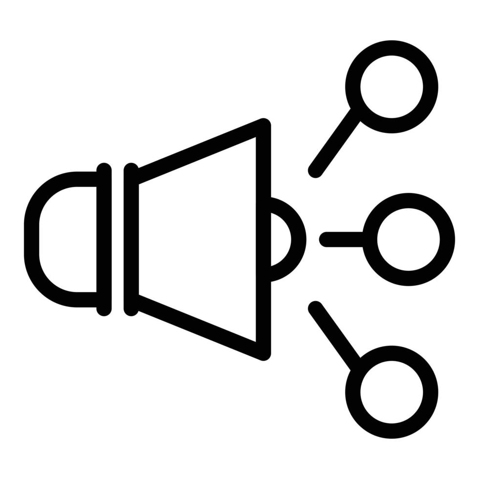 Social network megaphone icon, outline style vector