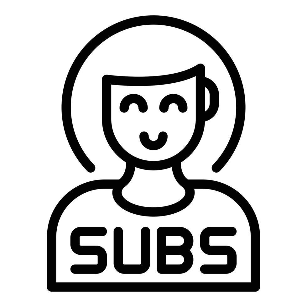 Subscriber icon, outline style vector