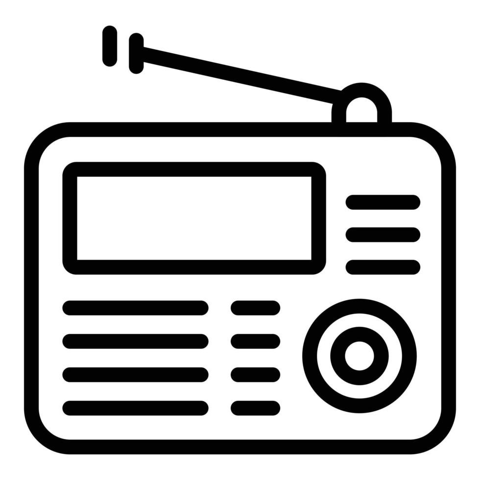 icono de proyecto de radio, estilo de contorno vector