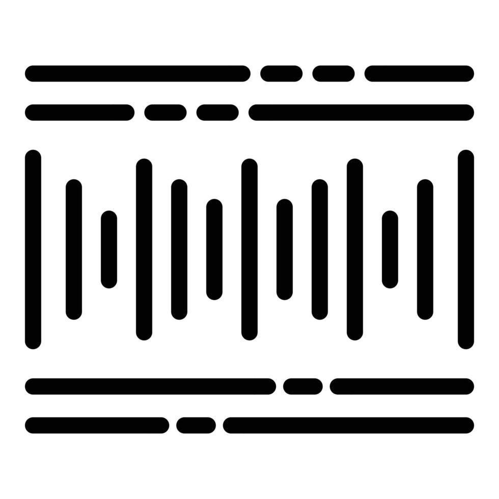 Audio wave icon, outline style vector