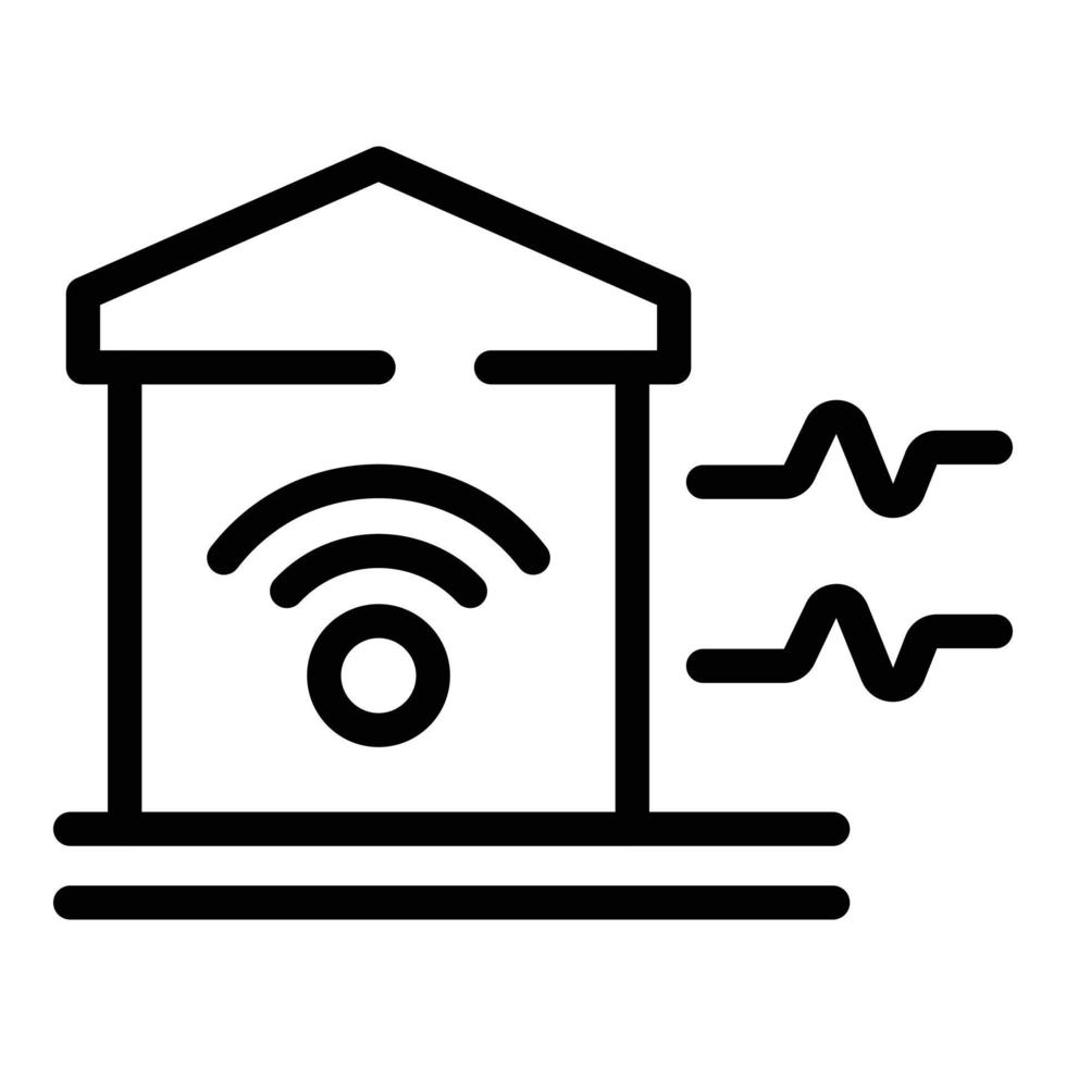 Smart home icon, outline style vector