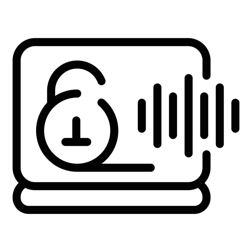 Voice recorder icon, outline style vector