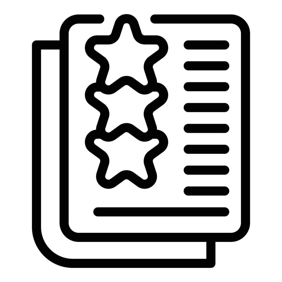 Review document icon, outline style vector