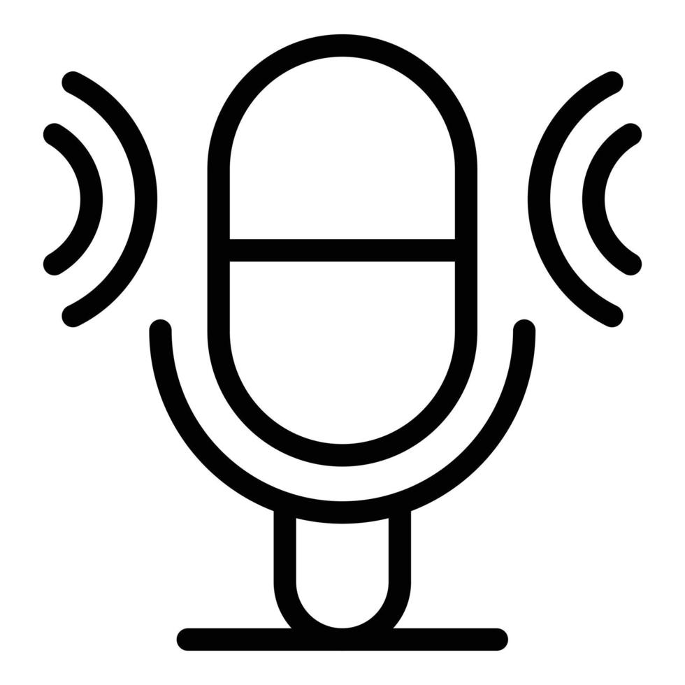 Mic voice recorder icon, outline style vector