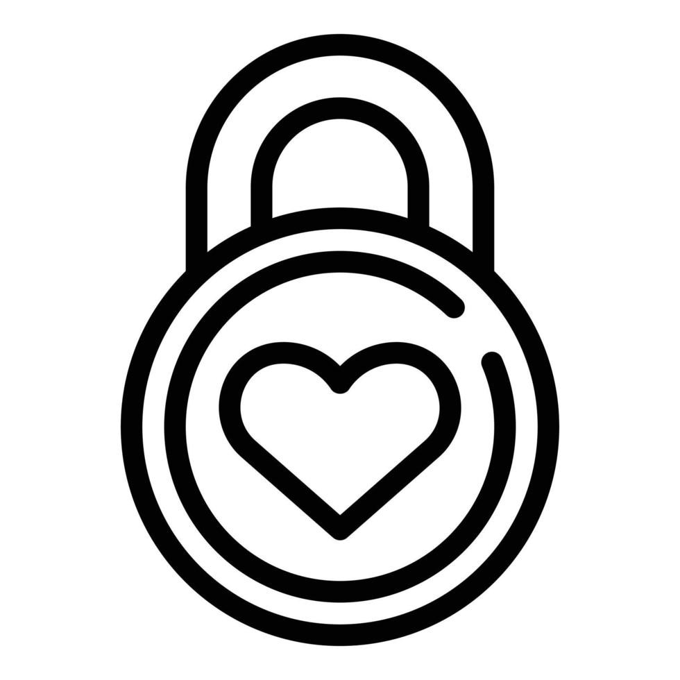 Self-esteem padlock icon, outline style vector