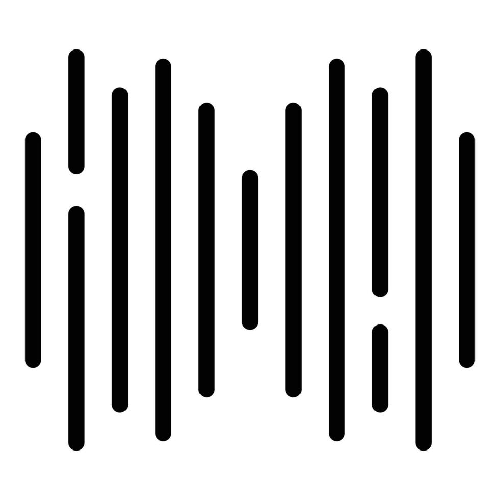 Voice wave icon, outline style vector