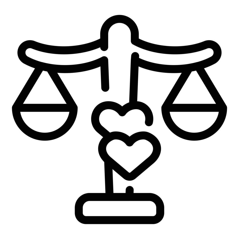 Self-esteem balance icon, outline style vector