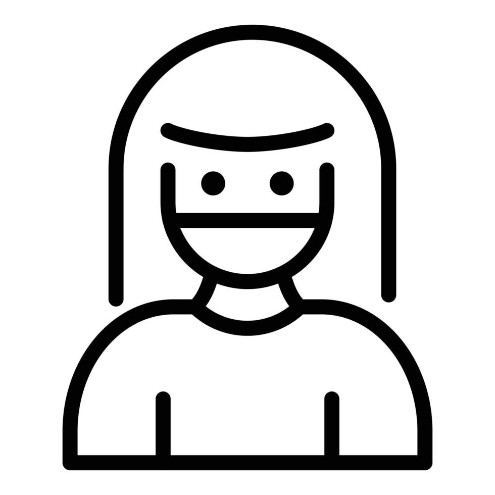 Female allergy icon, outline style vector