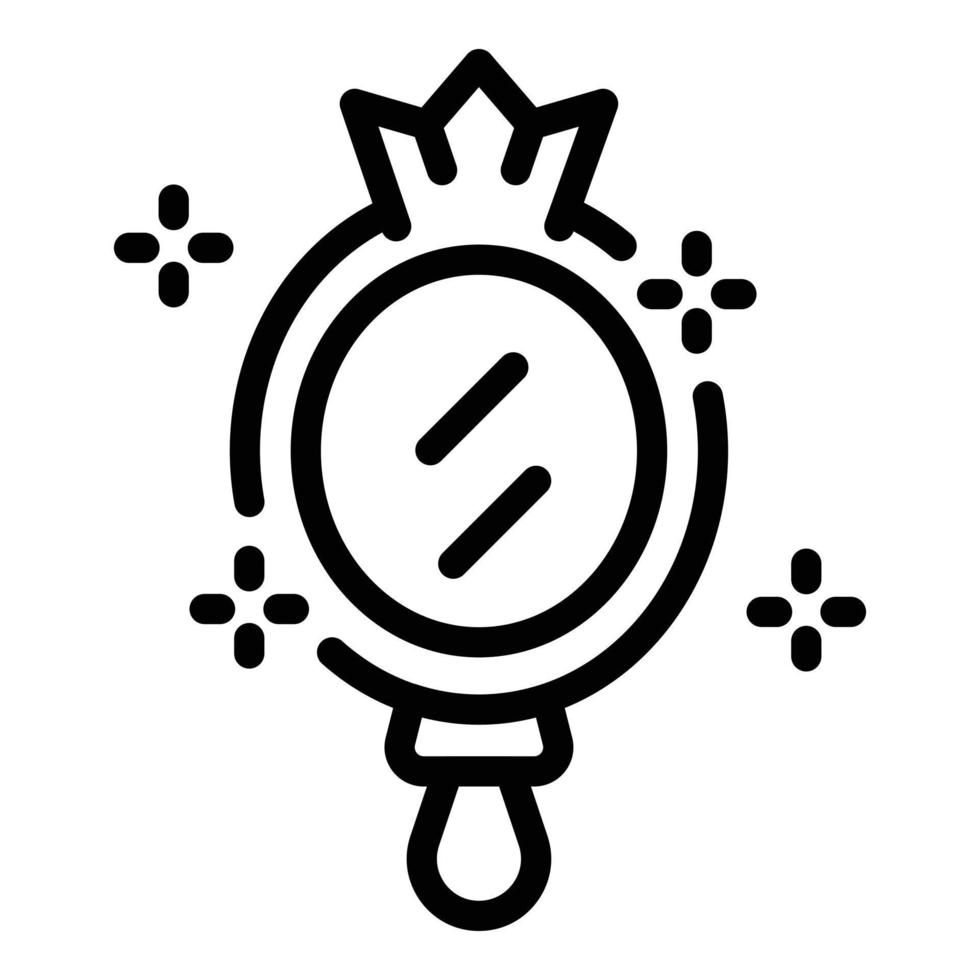 Self-esteem princess mirror icon, outline style vector