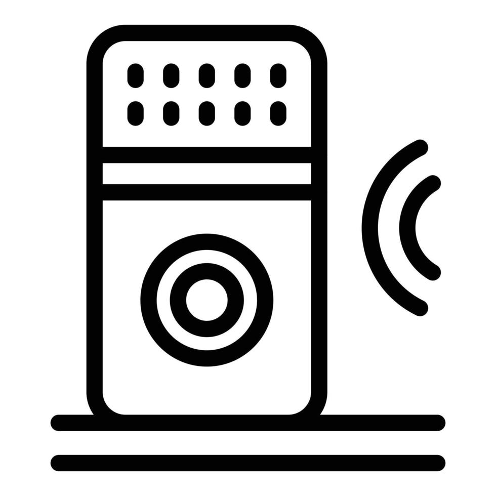 Smart voice speaker icon, outline style vector