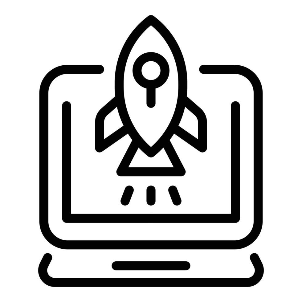 Rocket market start icon, outline style vector