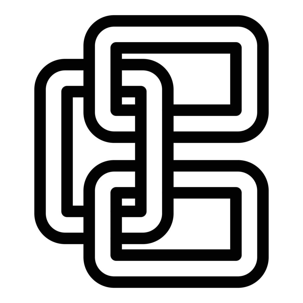 Digital chain icon, outline style vector