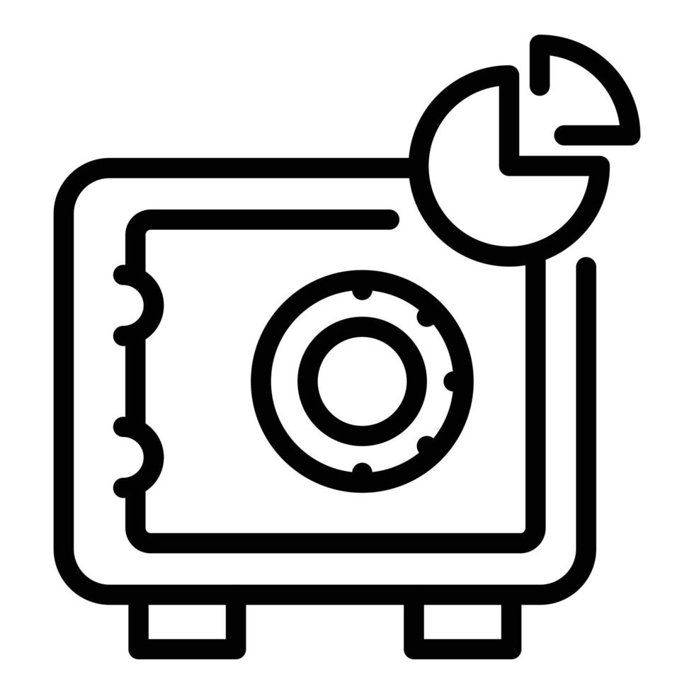 Safe box pie icon, outline style vector