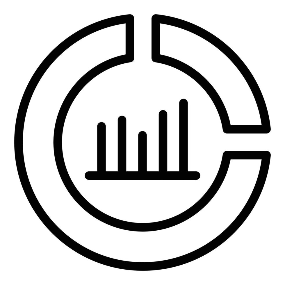 icono de cuota de mercado, estilo de esquema vector