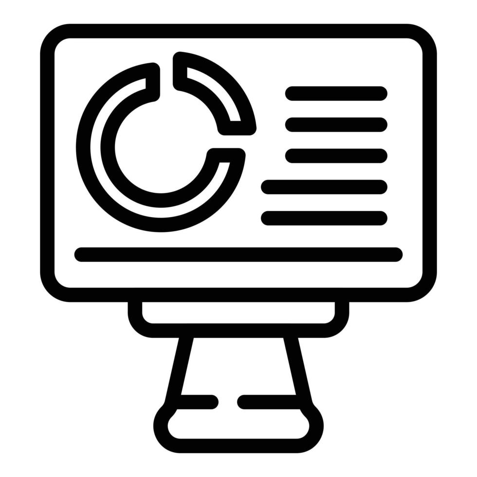 Monitor market forecast icon, outline style vector
