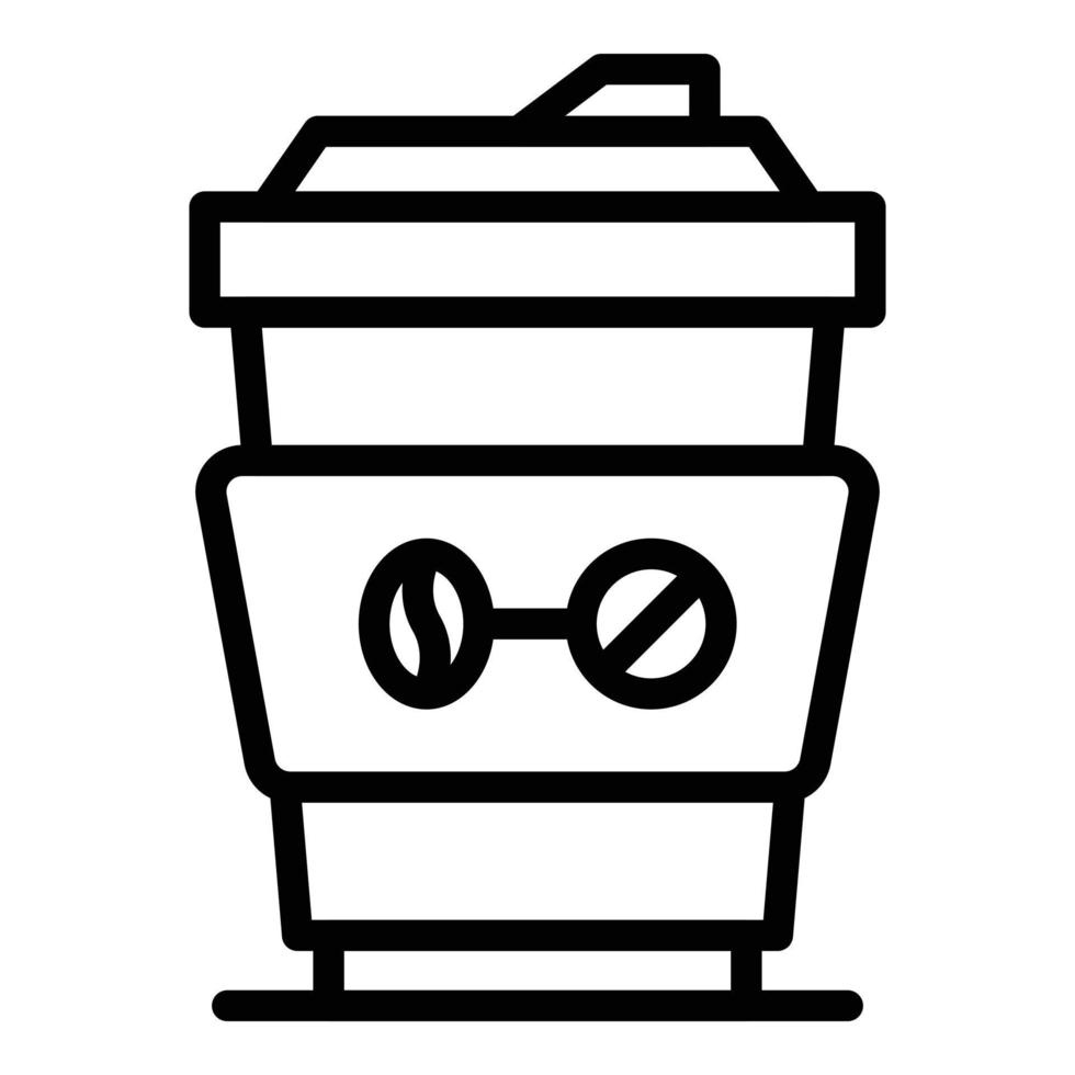 Plastic coffee glass icon, outline style vector