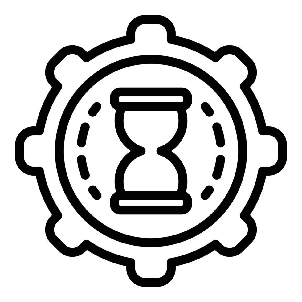 Time track hours icon, outline style vector