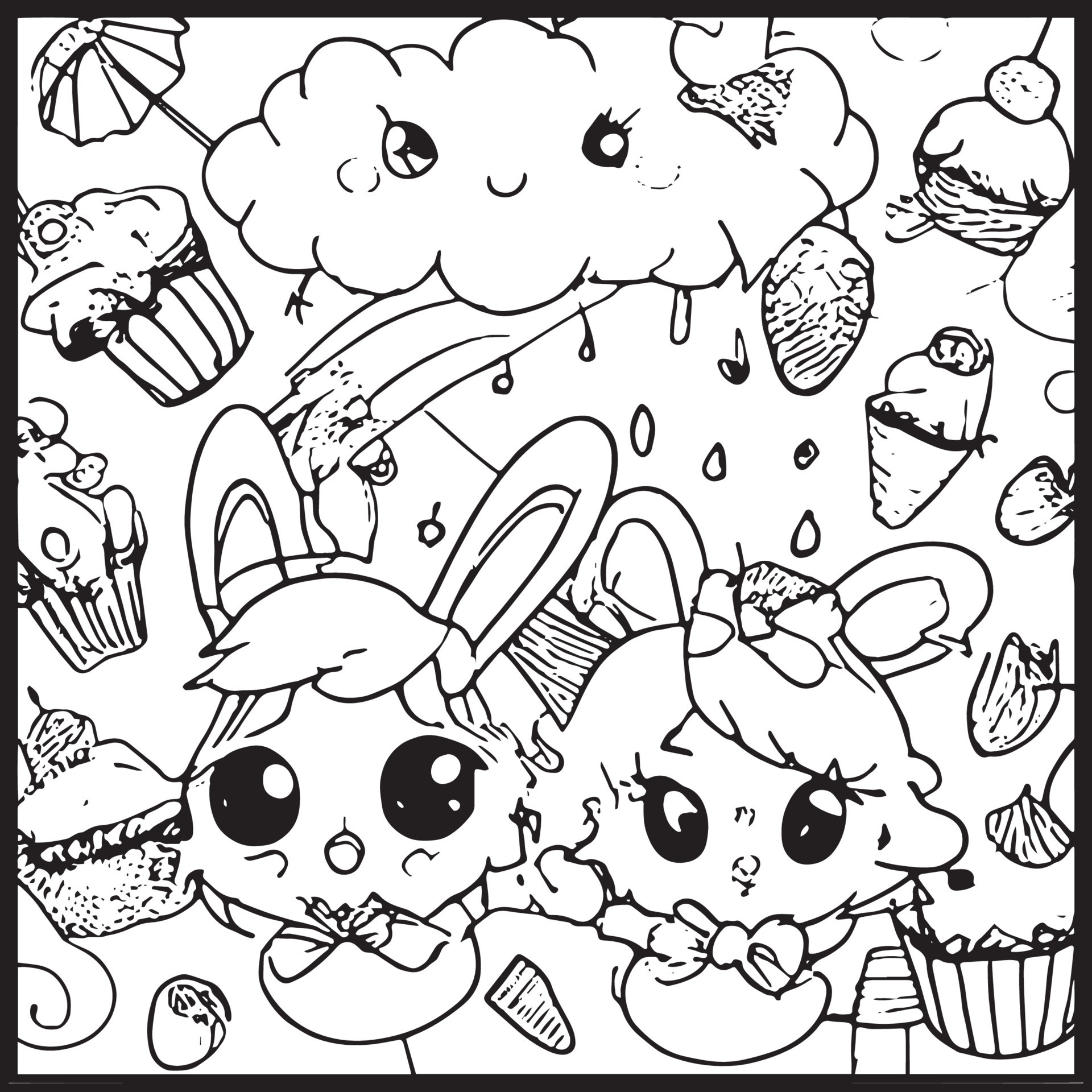 Kawaii Coloring Page For Kids 15906878 Vector Art at Vecteezy