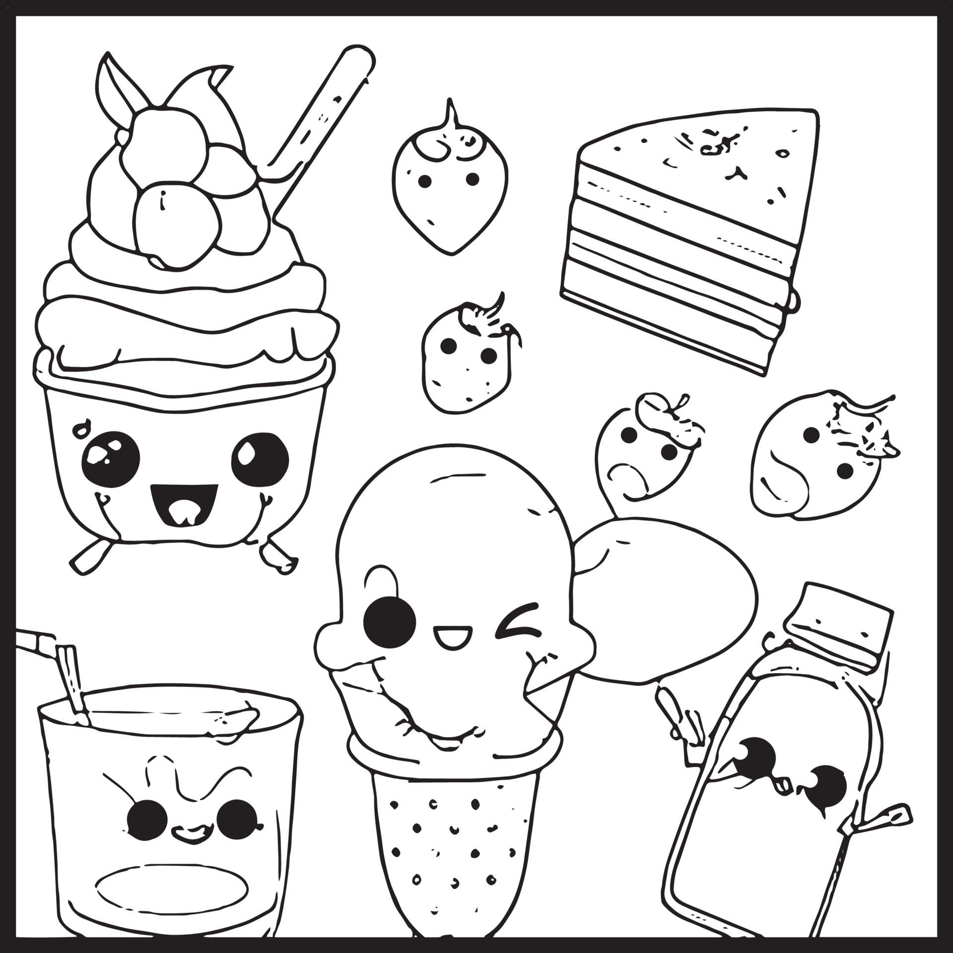 Kawaii Coloring Page For Kids 15906890 Vector Art at Vecteezy