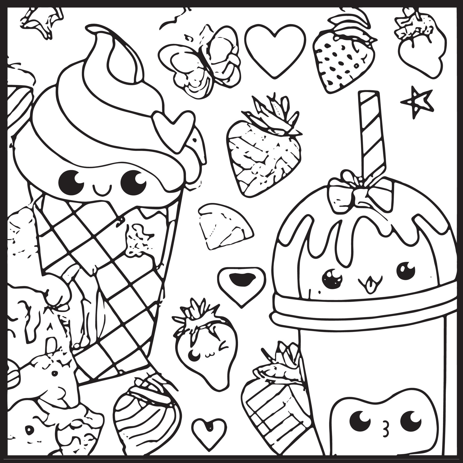 Kawaii Coloring Page For Kids 15906901 Vector Art at Vecteezy