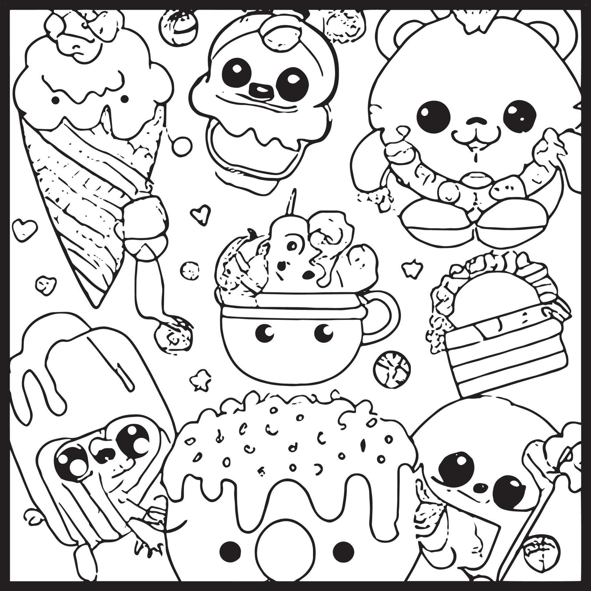 Kawaii Coloring Page For Kids 15906920 Vector Art at Vecteezy