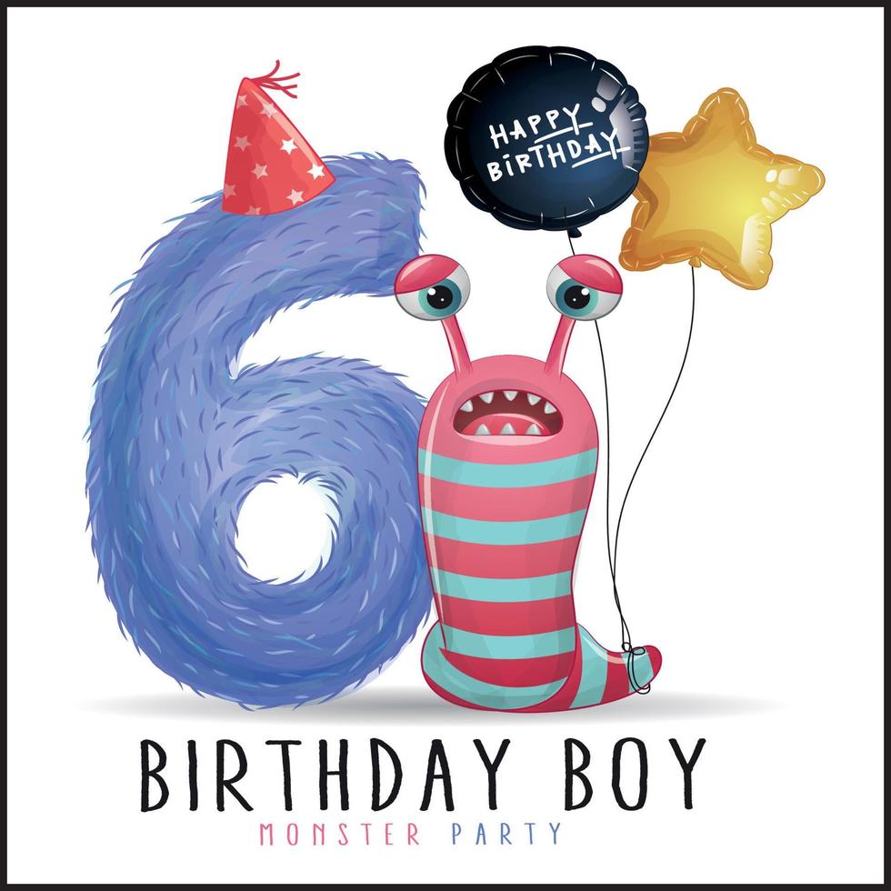 Birthday Boy funny monsters vector