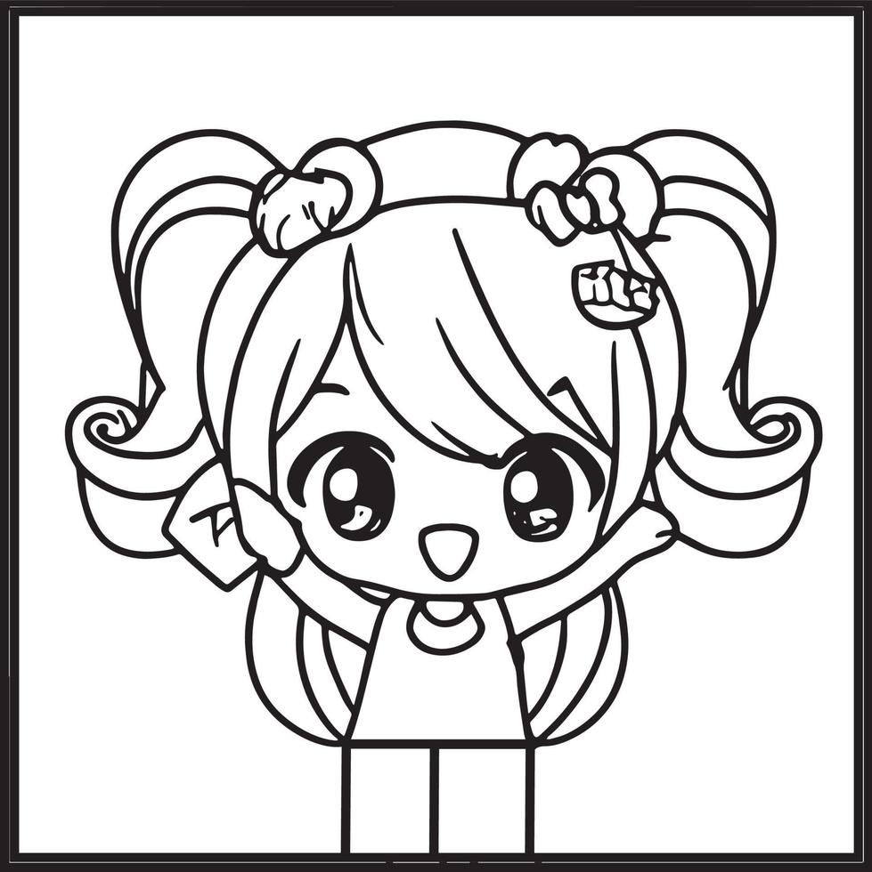 Chibi Coloring Pages vector