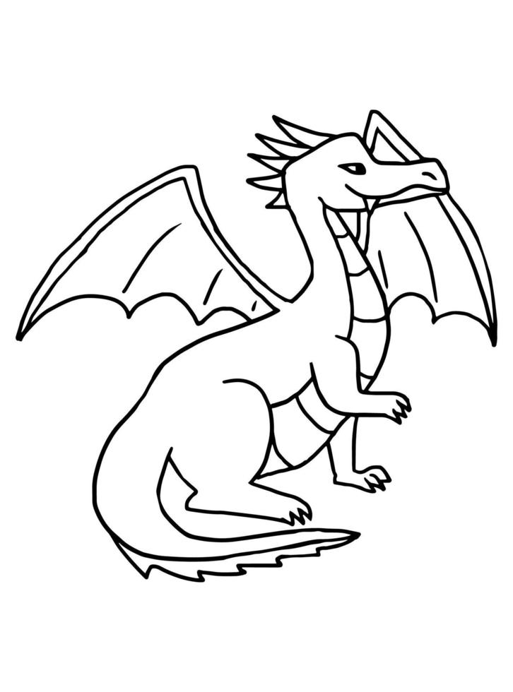 DRAGON COLORING PAGE FOR KIDS vector