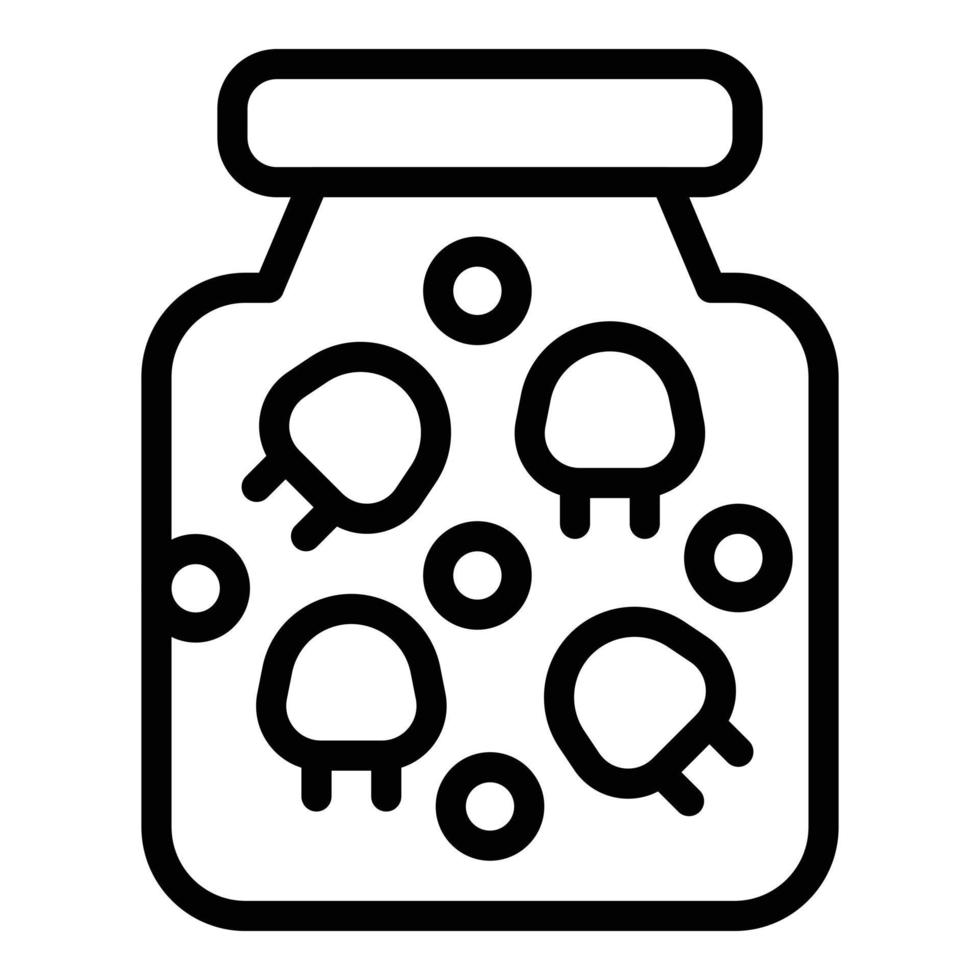 Homemade pickle jar icon, outline style vector