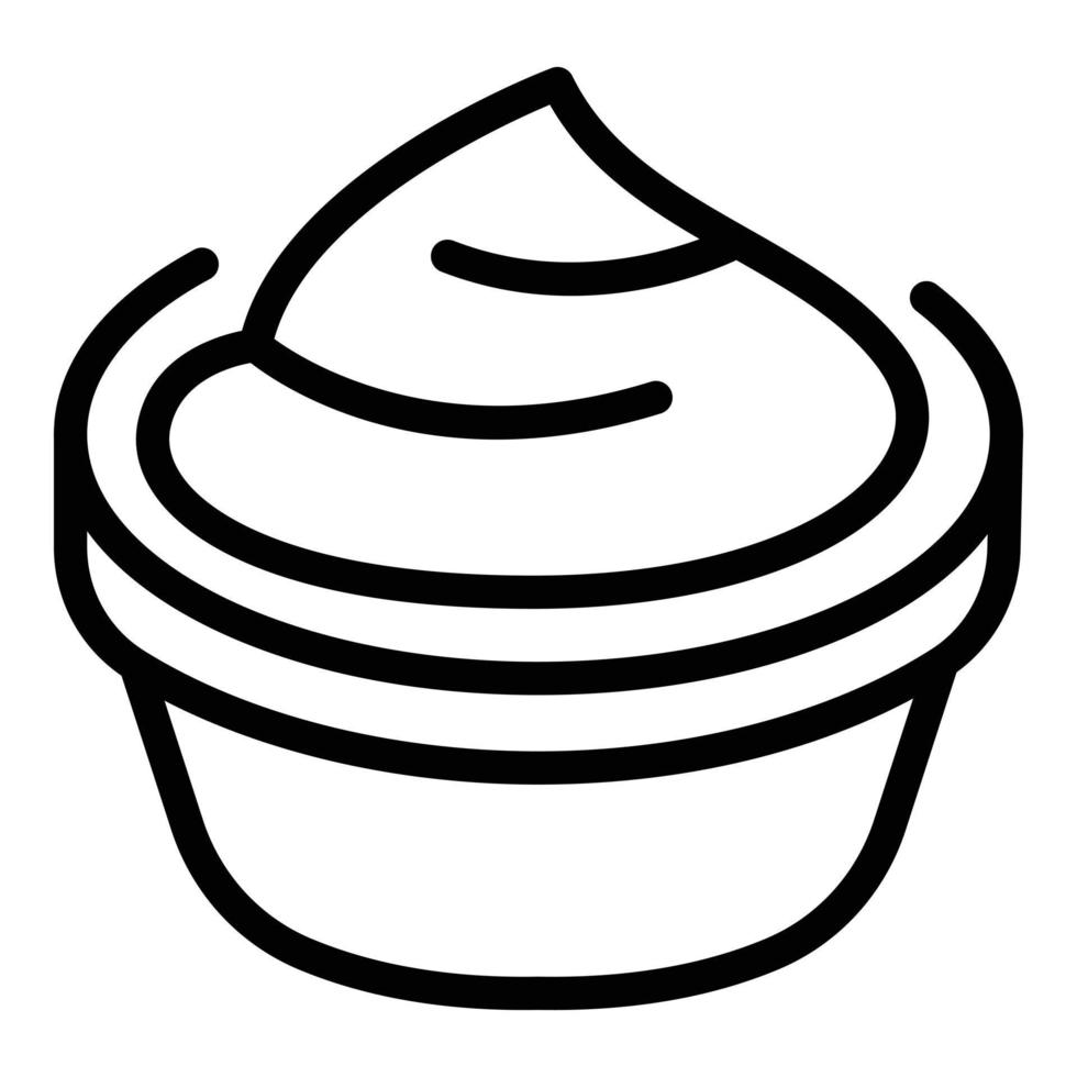 Delicious mashed potatoes icon, outline style vector