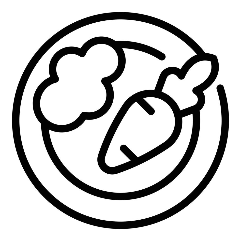 Plate mashed potato icon, outline style vector