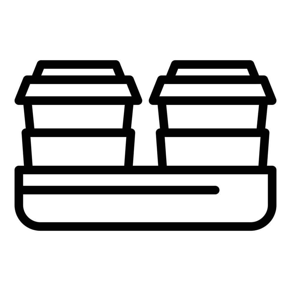 Cups of coffee icon, outline style vector