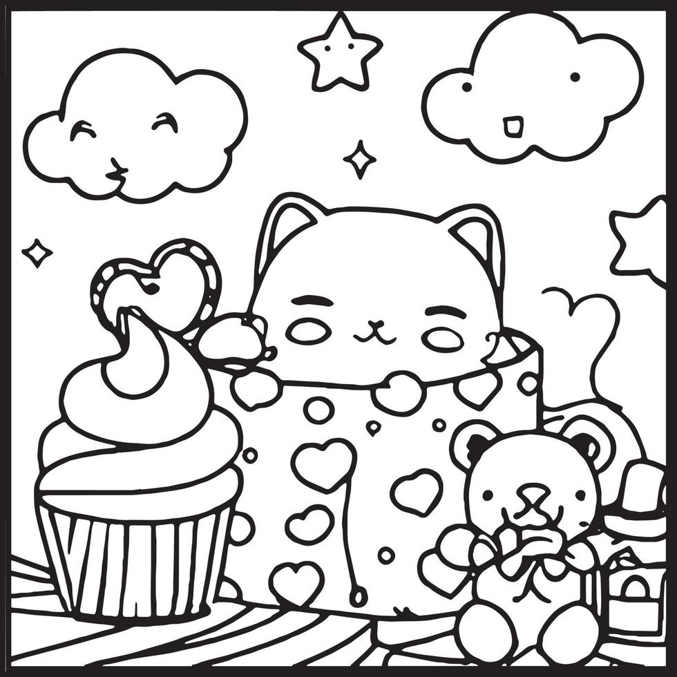 Premium Vector  Kawaii coloring pages for kids