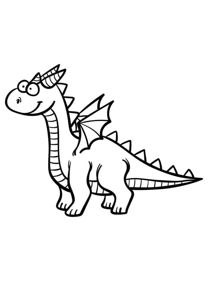  dragón para colorear página para niños   Vector en Vecteezy