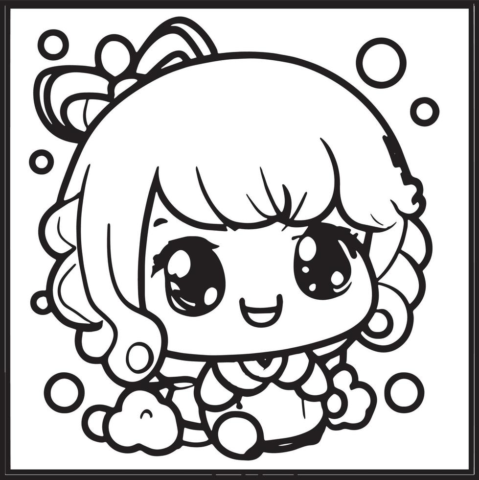 Chibi Coloring Pages vector